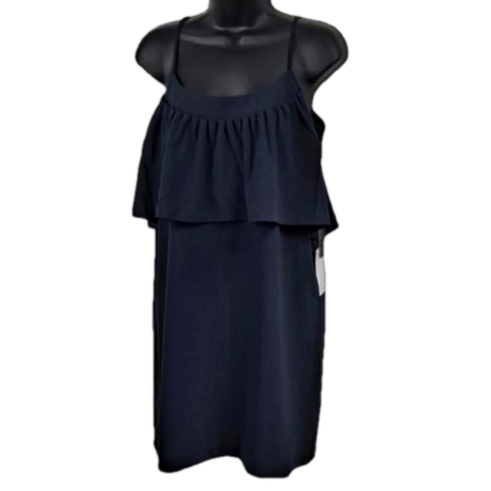 Felicity & Coco Navy Ruffle Shift Dress Large NWT